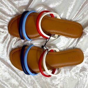 NWT J.Crew sandals red,white,blue straps size 8